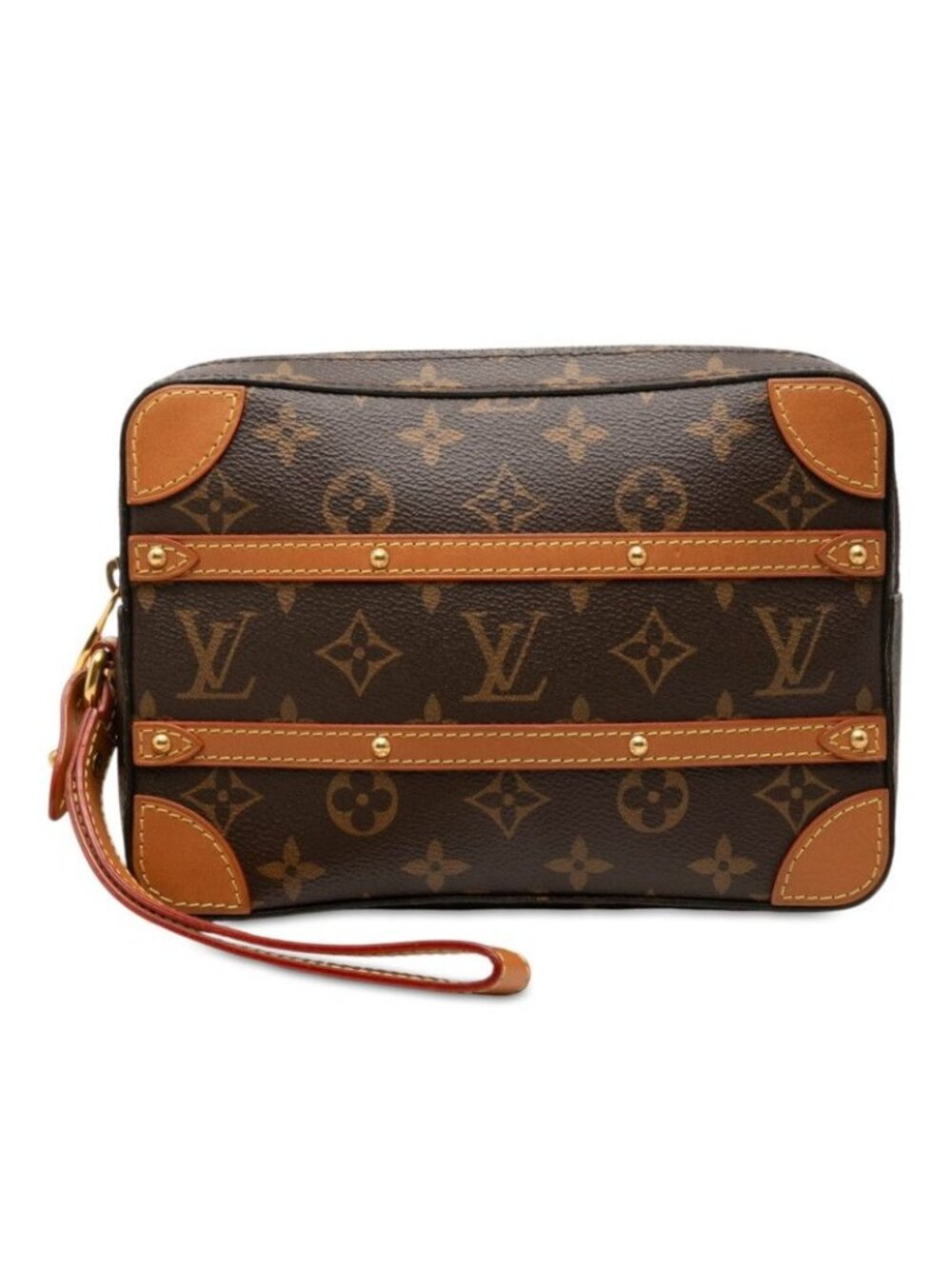 Louis Vuitton Monogram Legacy Soft Trunk Poche Clutch Brown Leather